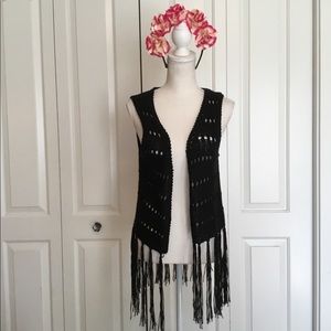 Bongo Knit Fringe Vest